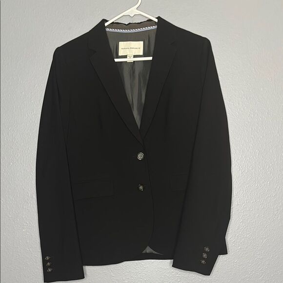 Banana Republic Black Stretch Wool Blend Blazer Size 10 - Picture 1 of 12